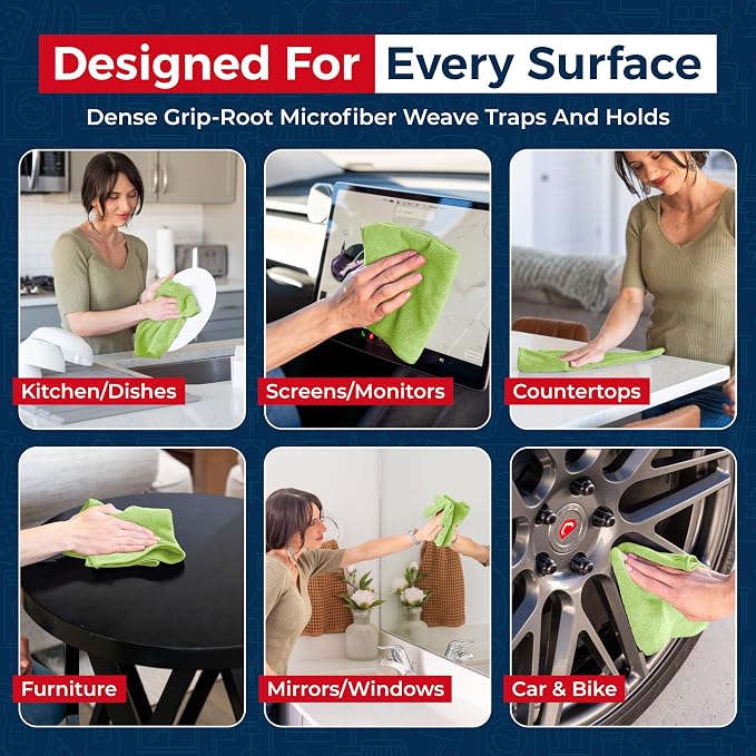 USANOOKS Microfiber Cleaning Cloth Light Green - Image 4