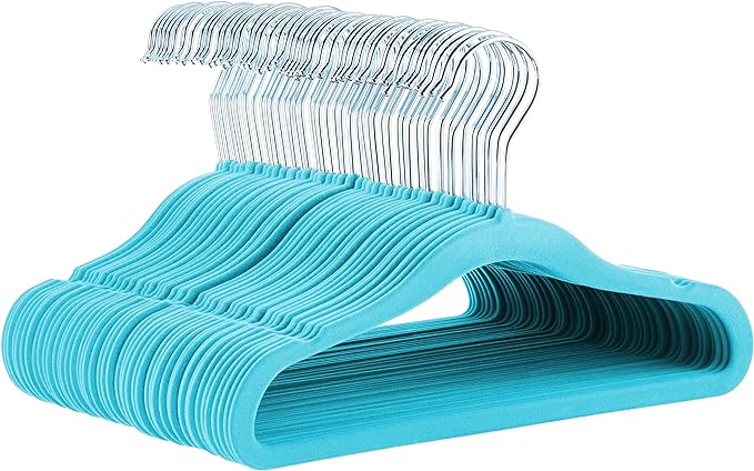 Amazon Basics Kids Space Saving Velvet Non-Slip Clothes Hangers by AmazonBasics