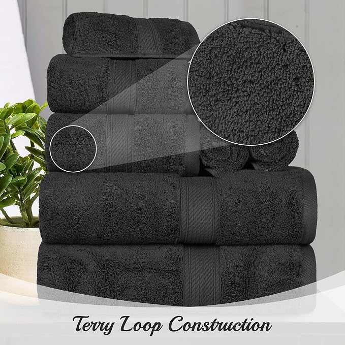 SUPERIOR Egyptian Cotton Plush & Absorbent, Hand Towel Set of 4, Soft Luxury - Image 3