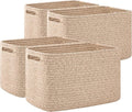 OIAHOMY 4 Pack Storage Baskets for Organizing 15L Cube Storage Bins Brown by MasterofSpaceOptimization