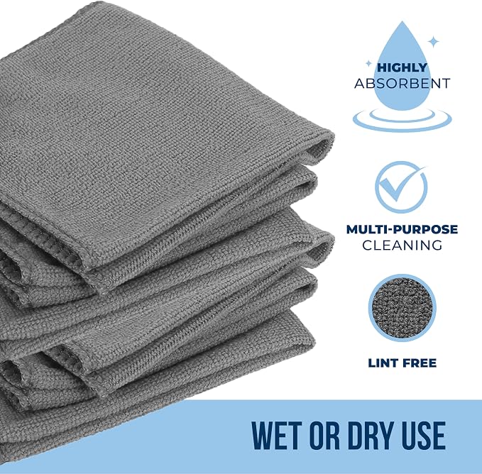 GREEN LIFESTYLE Microfiber Cleaning Cloth 11.5" x 11.5" 150 Pack - Image 2
