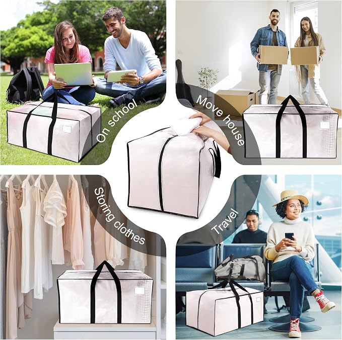 VELVETSURE 12 Pack Heavy Duty Large Moving Bags W/Backpack Straps - Image 6