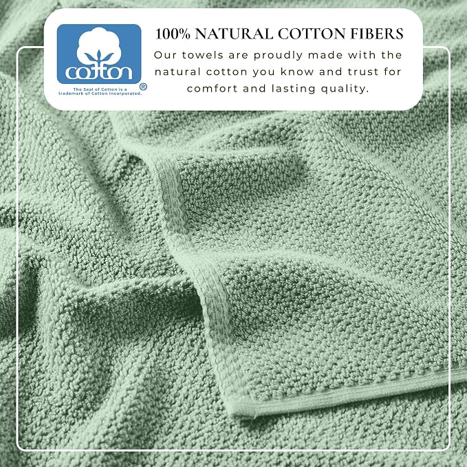 Great Bay Home 100% Cotton Oversized 2 Pack 68x35 Extra Large Towel Set - Image 3