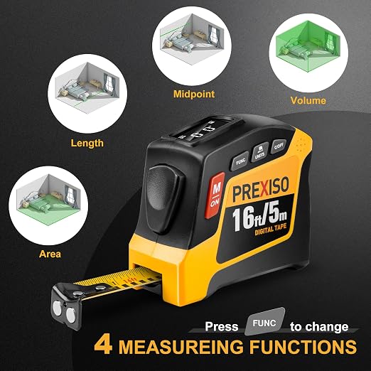 PREXISO 2-in-1 Digital Tape Measure, 16Ft Rechargeable Measuring Tape - Image 5