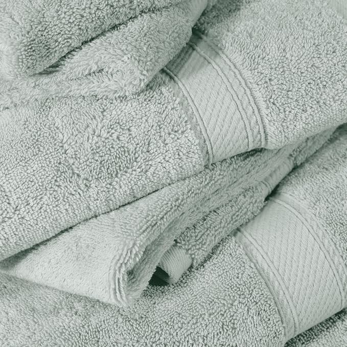 SUPERIOR Egyptian Cotton Ultra Plush & Absorbent, 12 Piece Set, Sea Foam | - Image 3