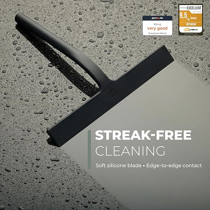 Silicone Shower Squeegee with 3-in-1 No-Drill Mount, Streak-Free & No-Squeak - Image 2