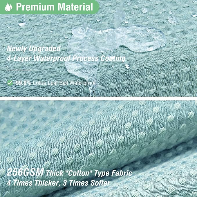 Dynamene Extra Long Waffle Shower Curtain 256 GSM 72"x96" Teal/Turquoise - Image 4