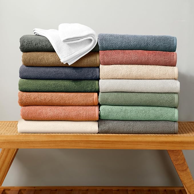 Great Bay Home 100% Cotton Oversized 2 Pack 68x35 Extra Large Towel Set - Image 6