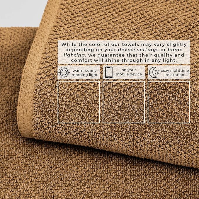 Great Bay Home 100% Cotton Oversized 2 Pack 68x35 Extra Large Towel Set - Image 5