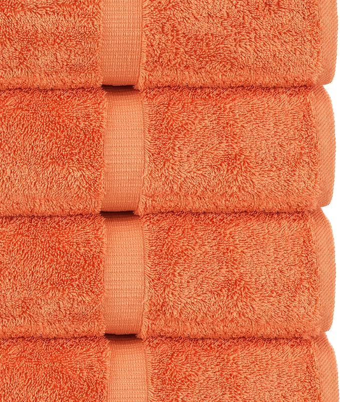 Chakir Turkish Linens 100% Cotton 8-Piece Towel Set, Coral | Premium Towel Set - Image 5
