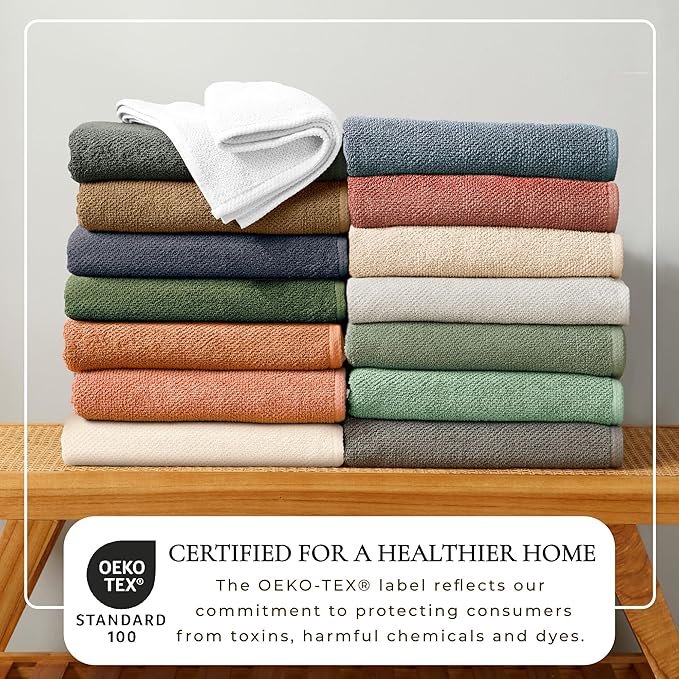 Great Bay Home 100% Cotton Oversized 2 Pack 68x35 Extra Large Towel Set - Image 2