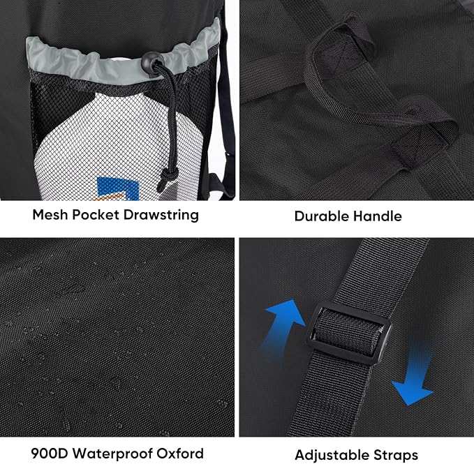 BALEINE 150L Laundry Bag Backpack, 900D Oxford Fabric Large Travel Laundry Bags - Image 5