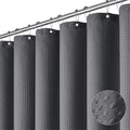Dynamene Long Waffle Shower Curtain 256GSM Heavy Fabric 72x80 Charcoal Grey by Dynamene