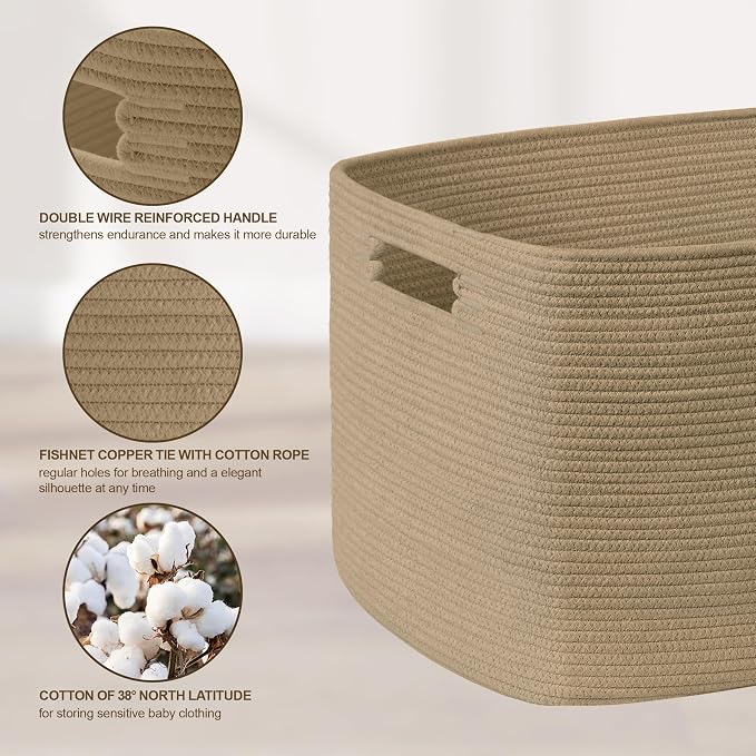 100L Extra Large Woven Laundry Basket Hamper - Image 6