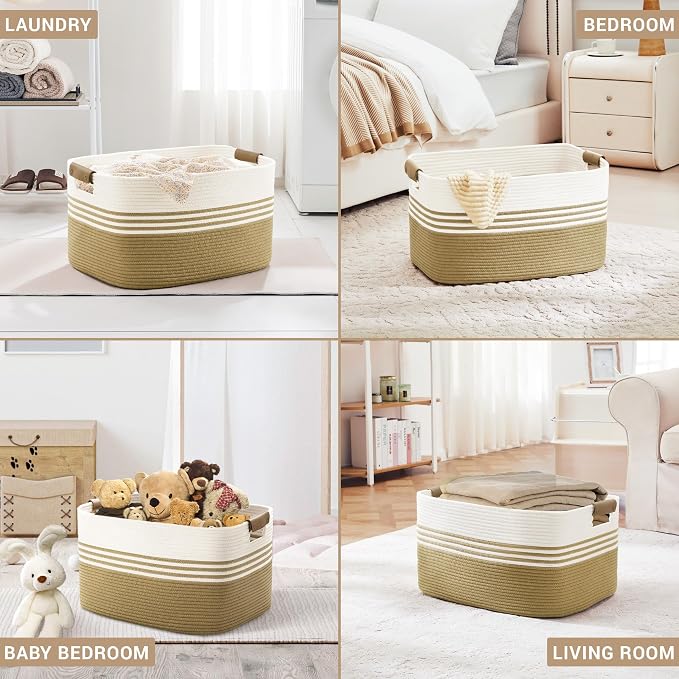 60L Woven Laundry Basket Hamper - Image 7