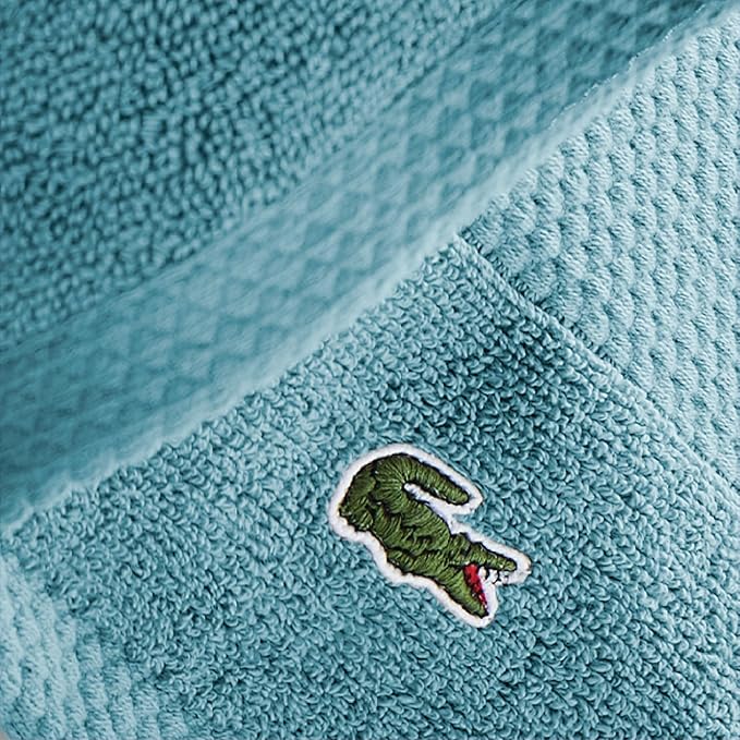 Lacoste Heritage Supima Cotton 6-Piece Towel Set, Celestial | Highly Absorbent - Image 2