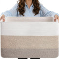 75L Laundry Basket Hamper, Gradient Brown/White by Hobasket