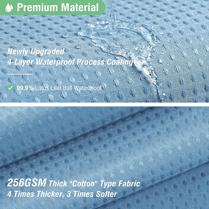 Dynamene Stall Waffle Shower Curtain 256 GSM Heavy 60"x72" Moonlight Blue - Image 4