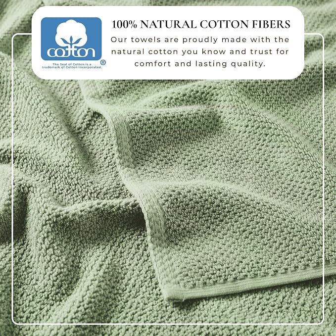 Great Bay Home 100% Cotton 6 Pack 26x16 Hand Towel Set - Image 3