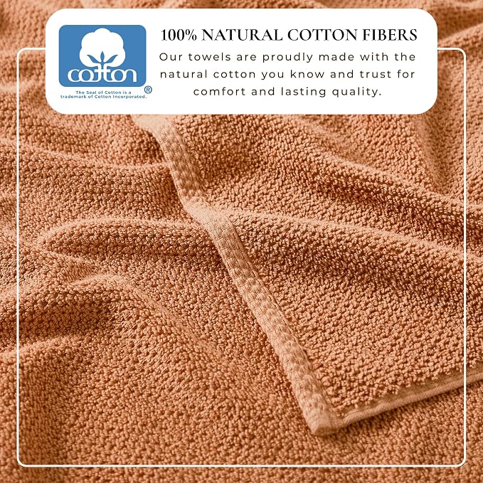 Great Bay Home 100% Cotton Oversized 2 Pack 68x35 Extra Large Towel Set - Image 3