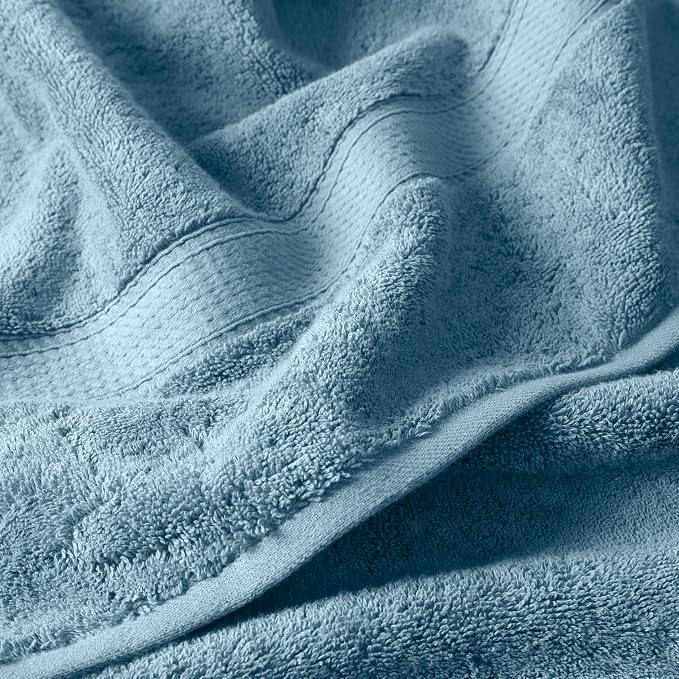 SUPERIOR Egyptian Cotton Ultra Plush & Absorbent, 6 Piece Set, Denim Blue | - Image 4