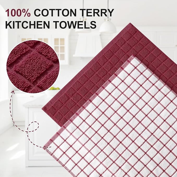 Homaxy Large Premium Cotton Kitchen Towels 16"x 28", 6 Pack - Image 2