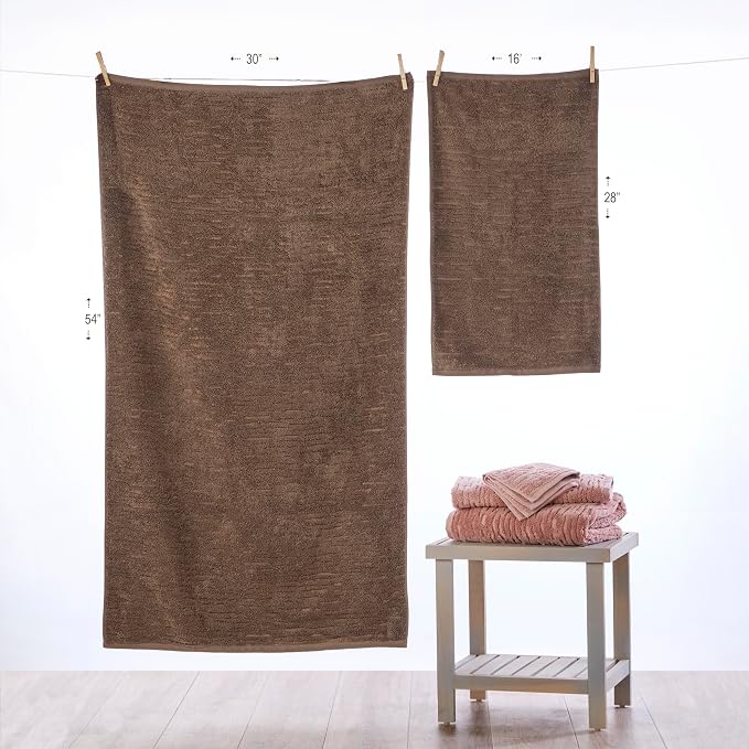 SKL Home CloudSoft Bath Towel, 100% Cotton Luxury, Mink Brown | Premium - Image 5