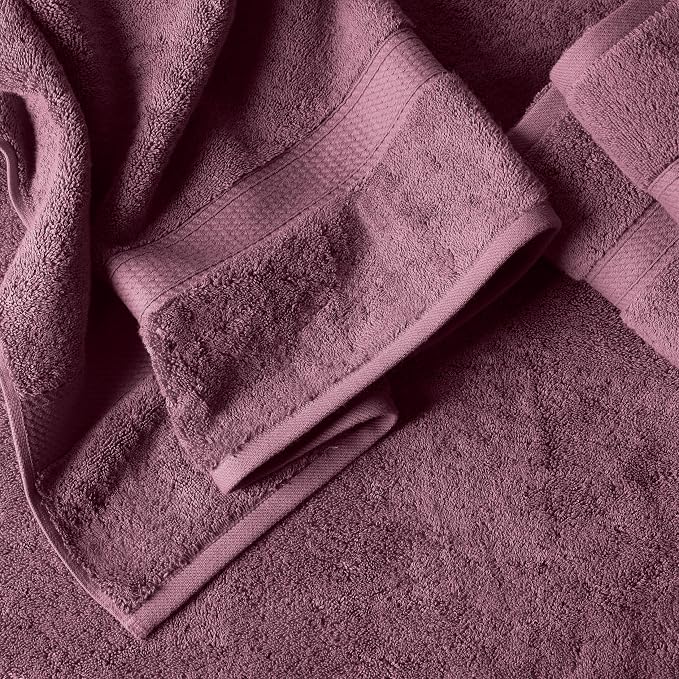 SUPERIOR Egyptian Cotton Ultra Plush & Absorbent, 6 Piece Set, Plum | Quick Dry - Image 3