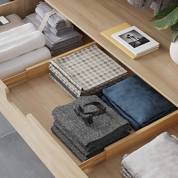 BAMEOS Bamboo Expandable Drawer Dividers – Fits 16.6"–22" Drawers, Bathroom - Image 4