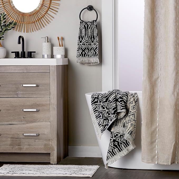 SKL Home Nador Hand Towel Set-2pc, Premium 100% Cotton, reversible jacquard. - Image 3