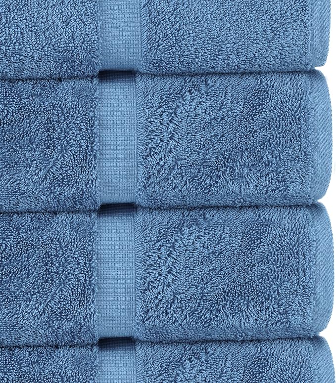 Chakir Turkish Linens 100% Cotton 8-Piece Towel Set, Wedgewood | Premium Towel - Image 4